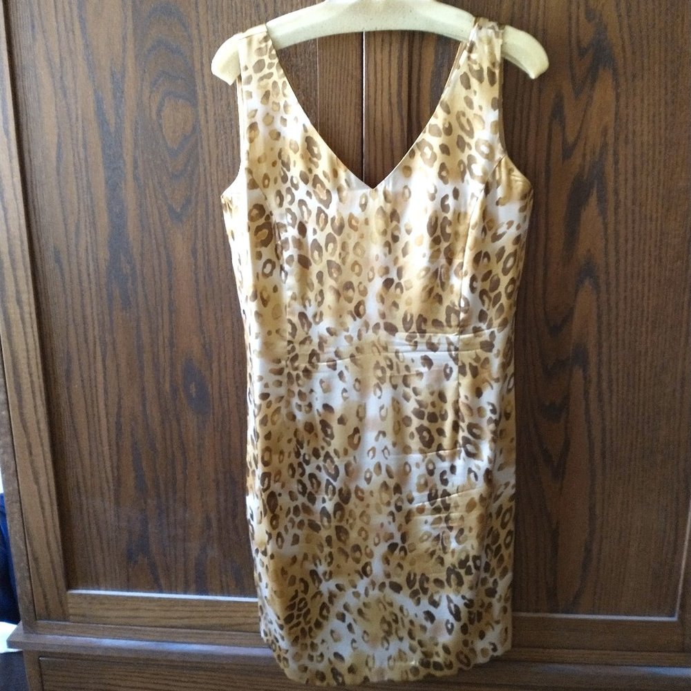 Silk leopard print tank dress